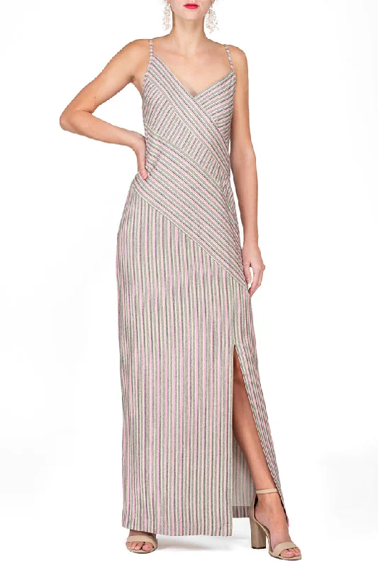 BCBG Maxazria - Stripe Maxi Shift Dress