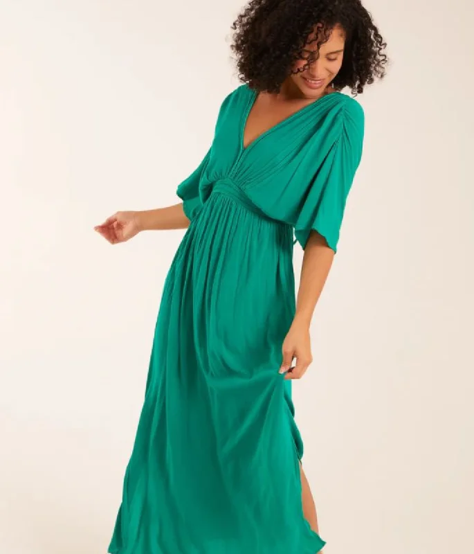 Green Rope Detail Batwing Dress