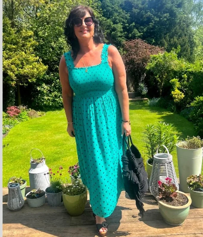 Jade Polka Dot Dress