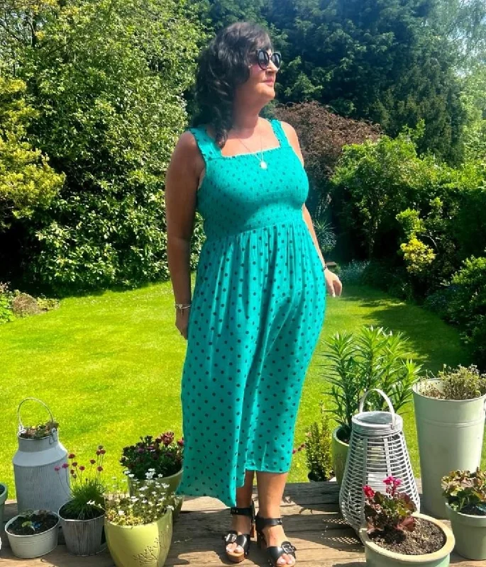 Jade Polka Dot Dress