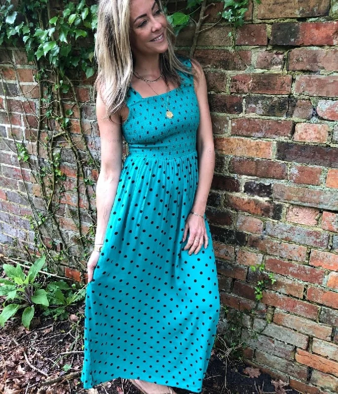 Jade Polka Dot Dress