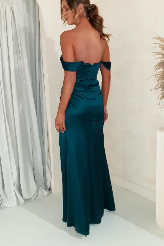 Monica Off The Shoulder Gown | Teal