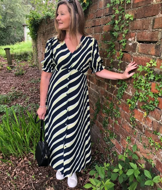 Navy Stripe Midi Dress