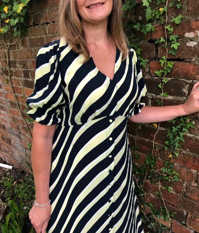 Navy Stripe Midi Dress