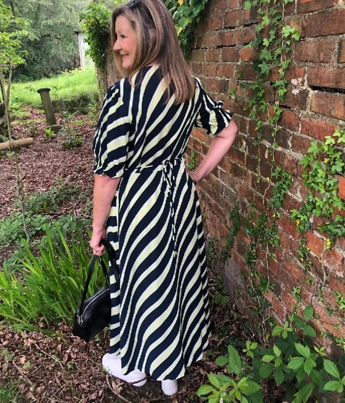 Navy Stripe Midi Dress