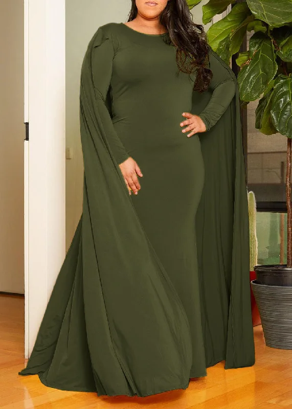 Hi Curvy Plus Size Caped Evening Gown