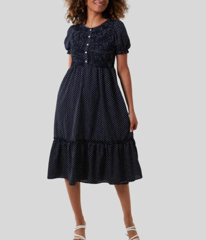 Polka Dot Tiered Midi Dress