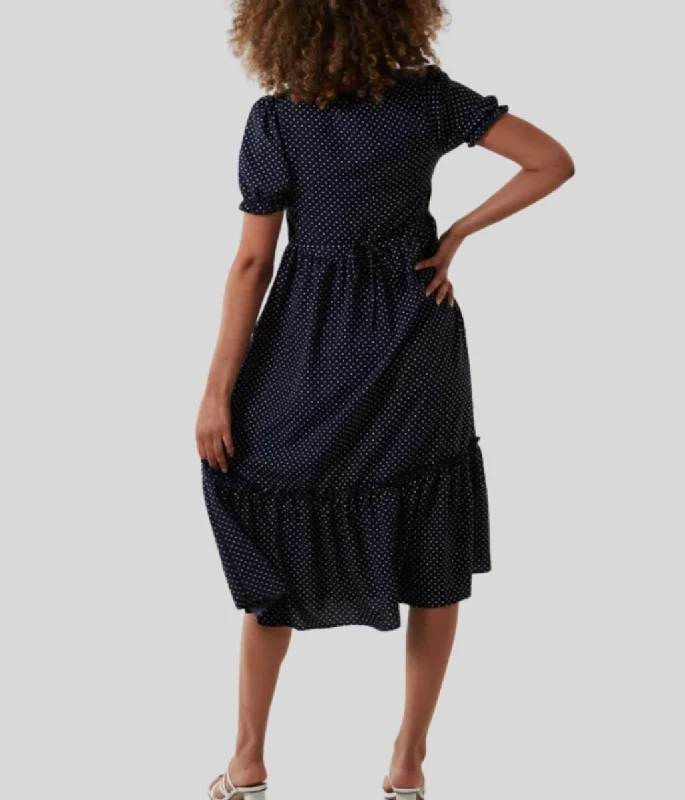 Polka Dot Tiered Midi Dress