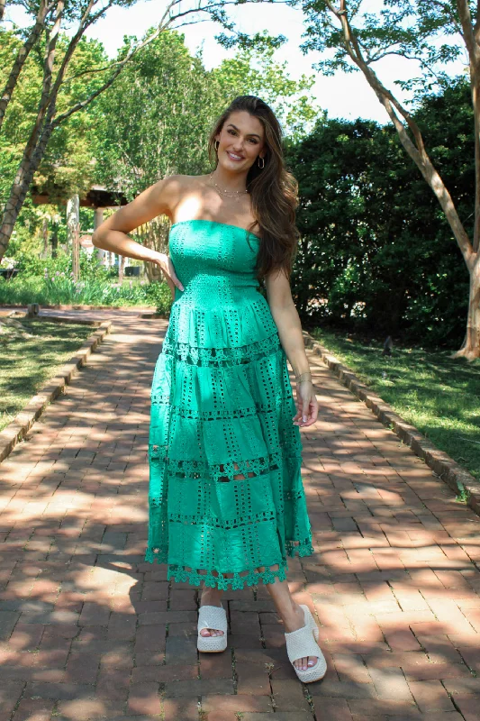 Safe Haven Midi Dress in Emerald