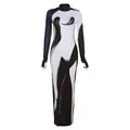 FashionSierra - Weird Puss Gradient Women Maxi Dress Skinny Stretchy Long Sleeve O-Neck Trend Bodycon