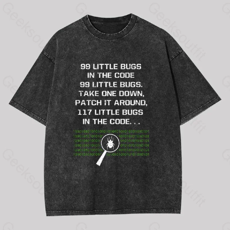 117 Little Bugs in The Code Geek Washed T-shirt