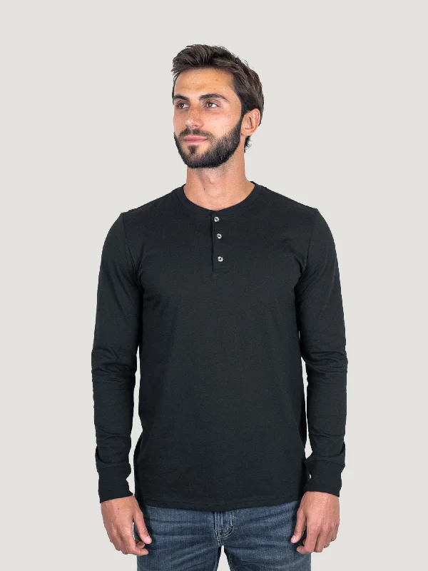 Black Long Sleeve Henley