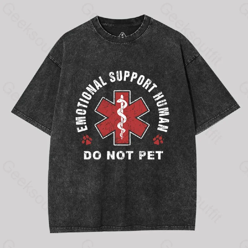 Emotional Support Human Geek Washed T-shirt