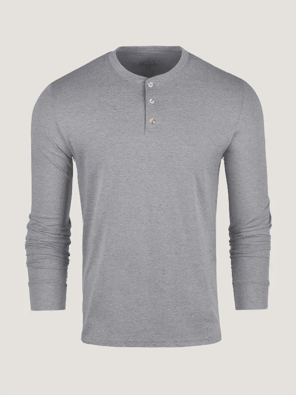 Heather Grey Long Sleeve Henley