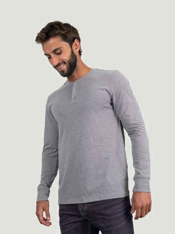 Heather Grey Long Sleeve Henley