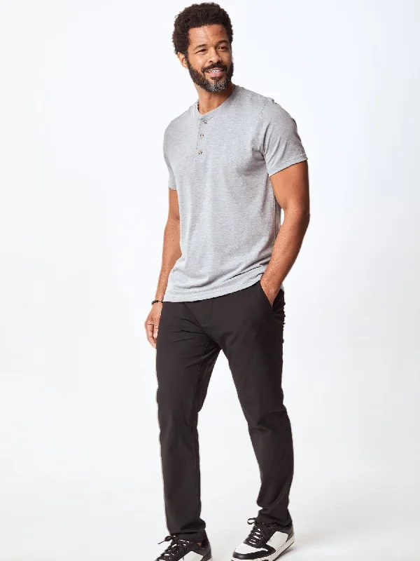 Heather Grey Short Sleeve Henley