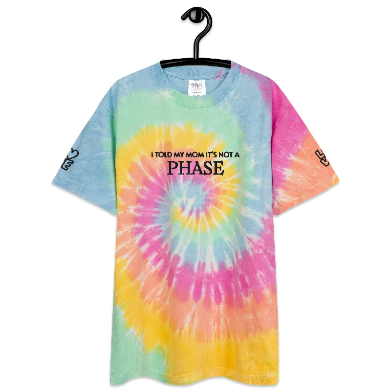 Hot Girl Not a Phase Oversized Embroidered Tie-Dye Graphic Short Sleeve Tee