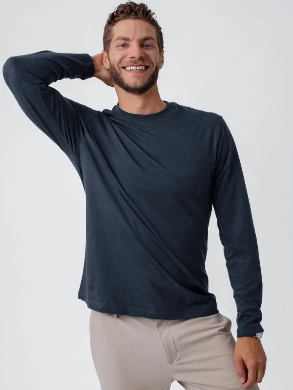 Indigo Blue Long Sleeve Crew Neck