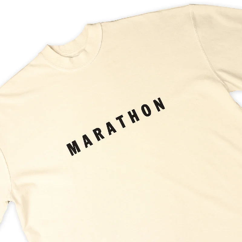 Marathon Hero T-Shirt (Ultra Oversized) - Bone/Black