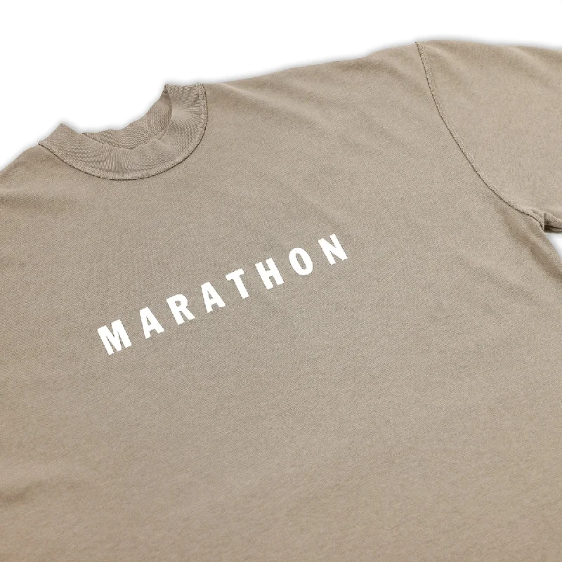 Marathon Hero T-Shirt (Ultra Oversized) - Mocha/White