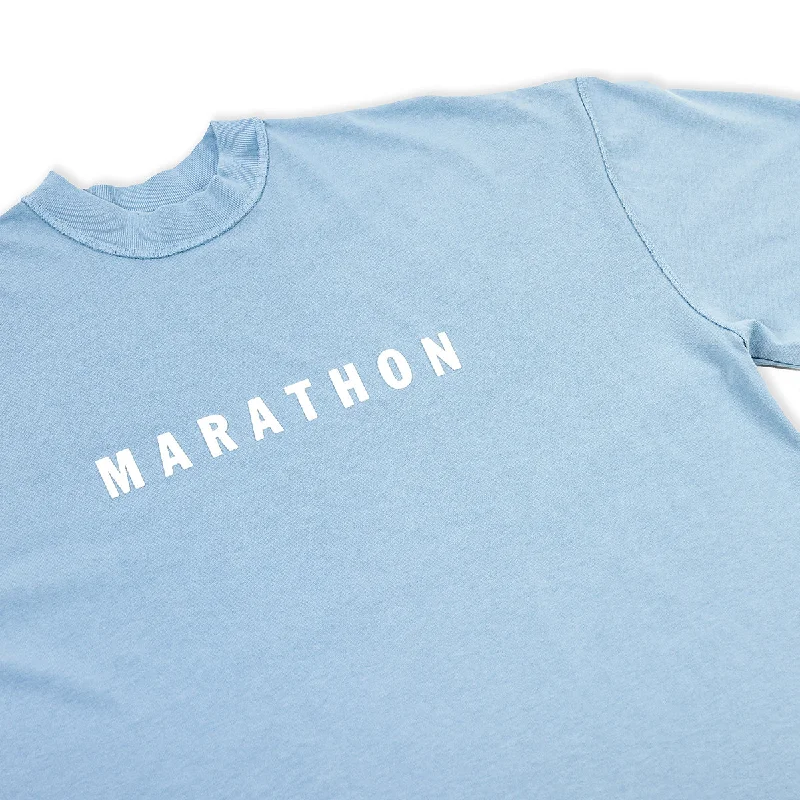 Marathon Hero T-Shirt (Ultra Oversized) - Light Blue/White