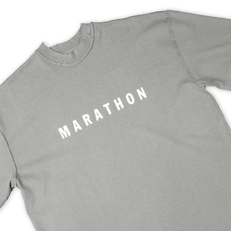 Marathon Hero T-Shirt (Ultra Oversized) - Slate/White