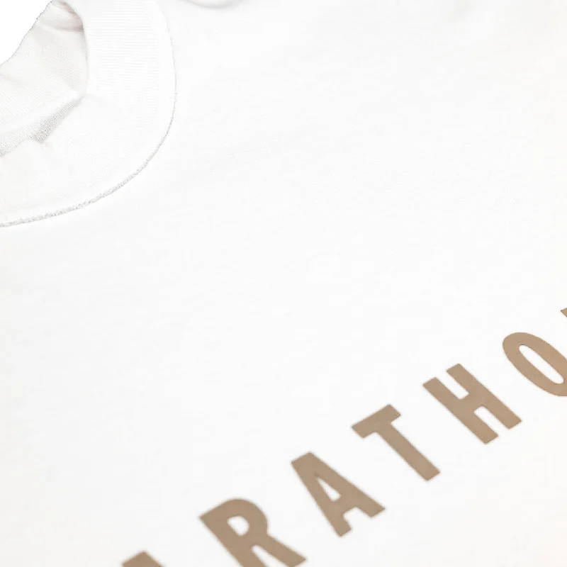 Marathon Hero T-Shirt (Ultra Oversized) - White/Mocha