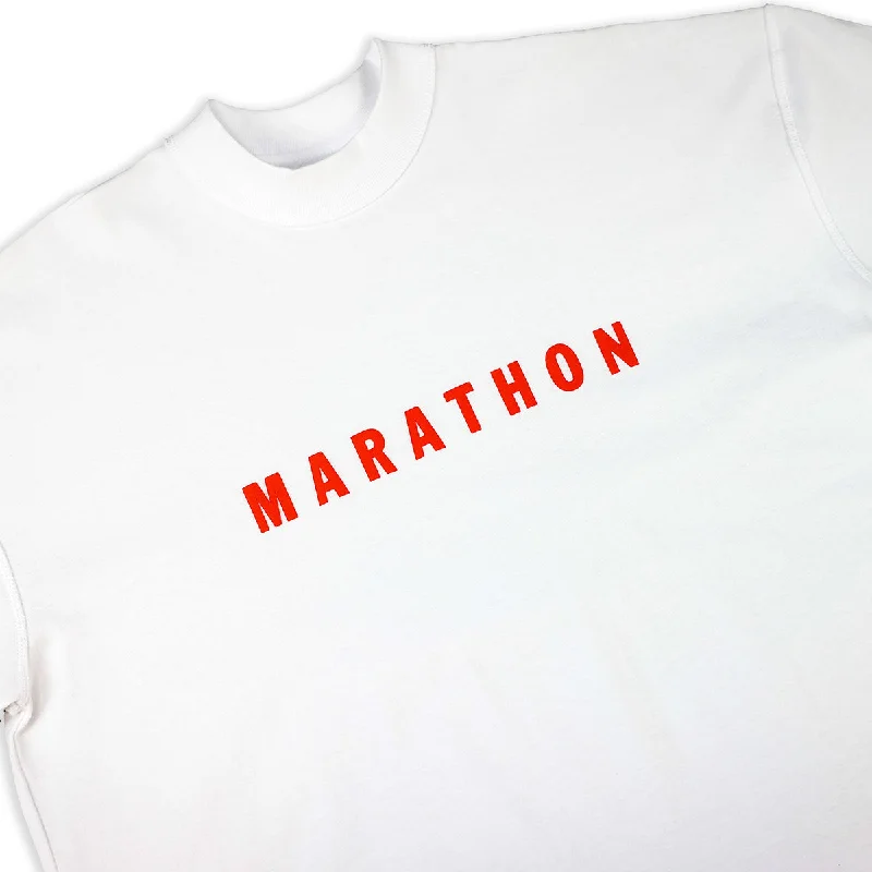 Marathon Hero T-Shirt (Ultra Oversized) - White/Red