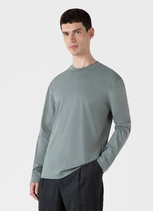 Men's Long Sleeve Heavyweight T-shirt in Smoke Green