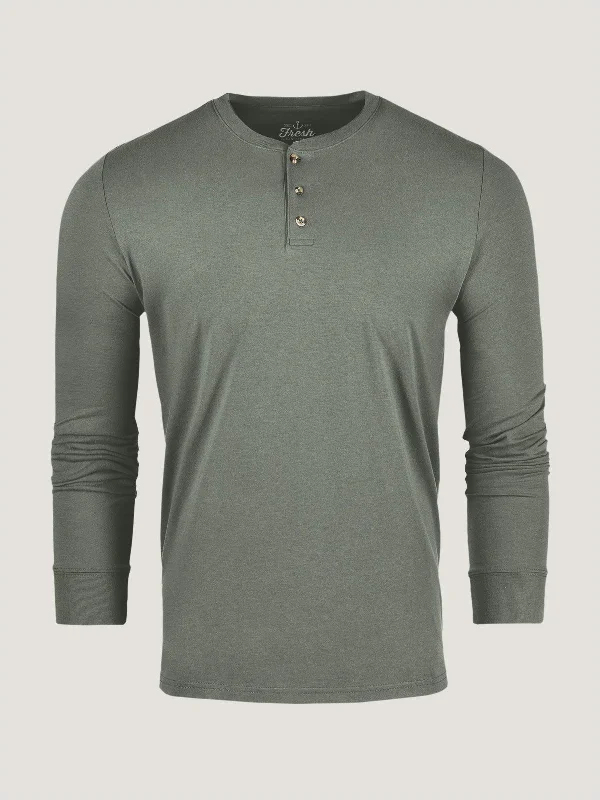 Mercury Green Long Sleeve Henley