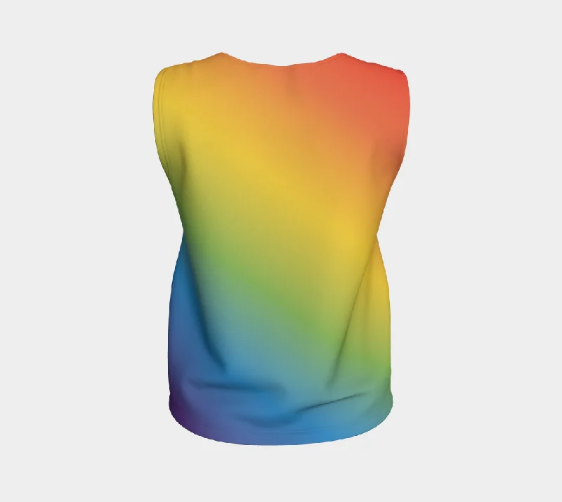 Muted Rainbow Gradient Loose Tank (Long)