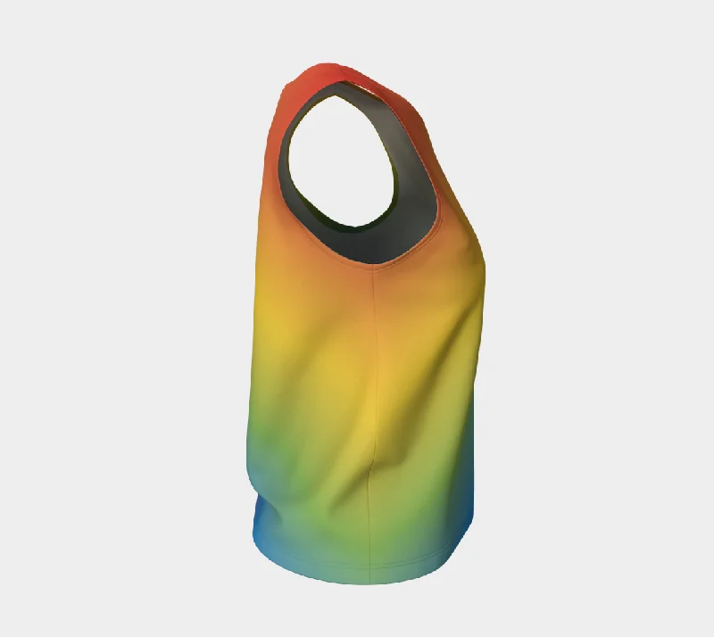 Muted Rainbow Gradient Loose Tank (Long)