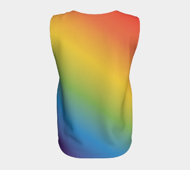 Muted Rainbow Gradient Loose Tank (Long)