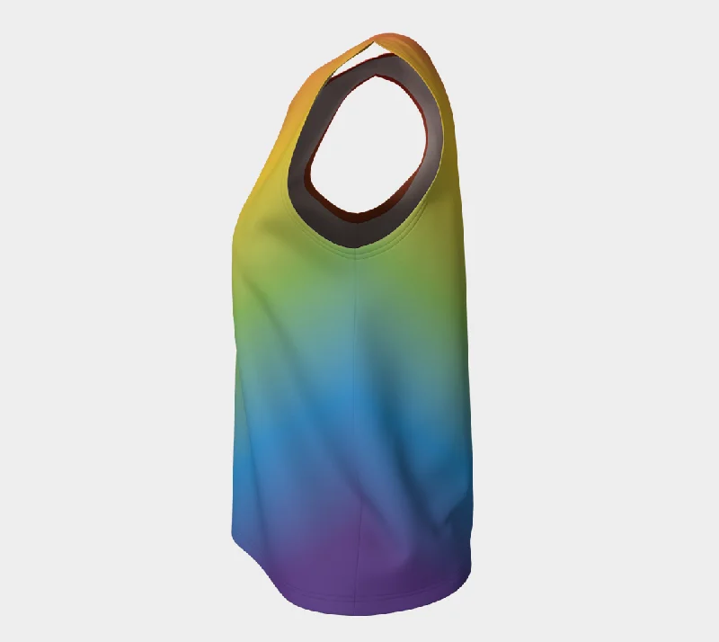 Muted Rainbow Gradient Loose Tank (Long)