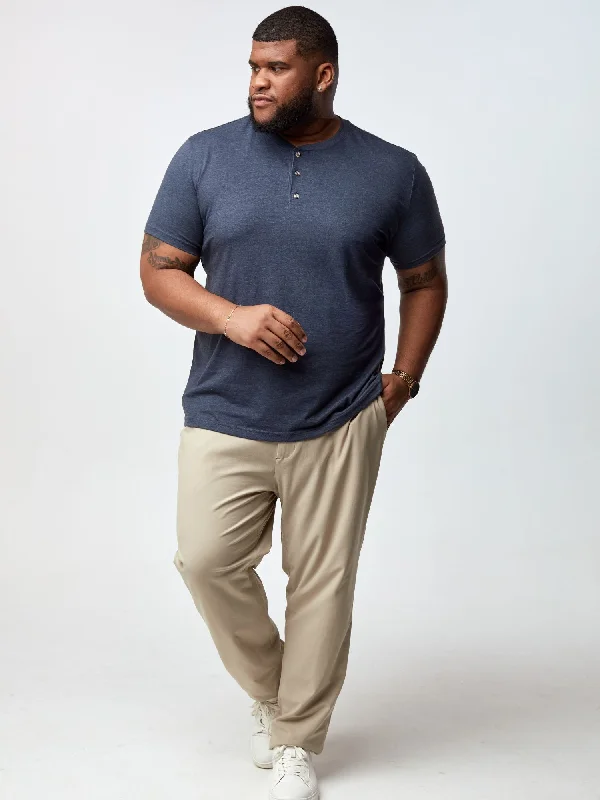 Navy Short Sleeve Henley