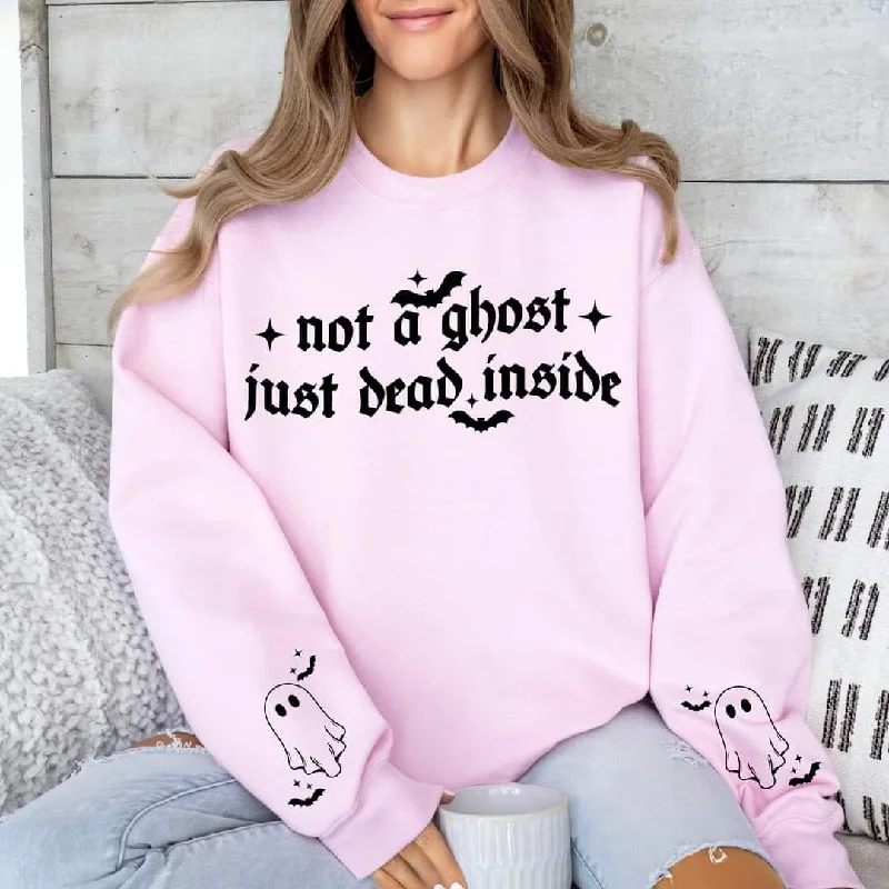 Not a ghost -With  Sleeve Accent Sweatshirt