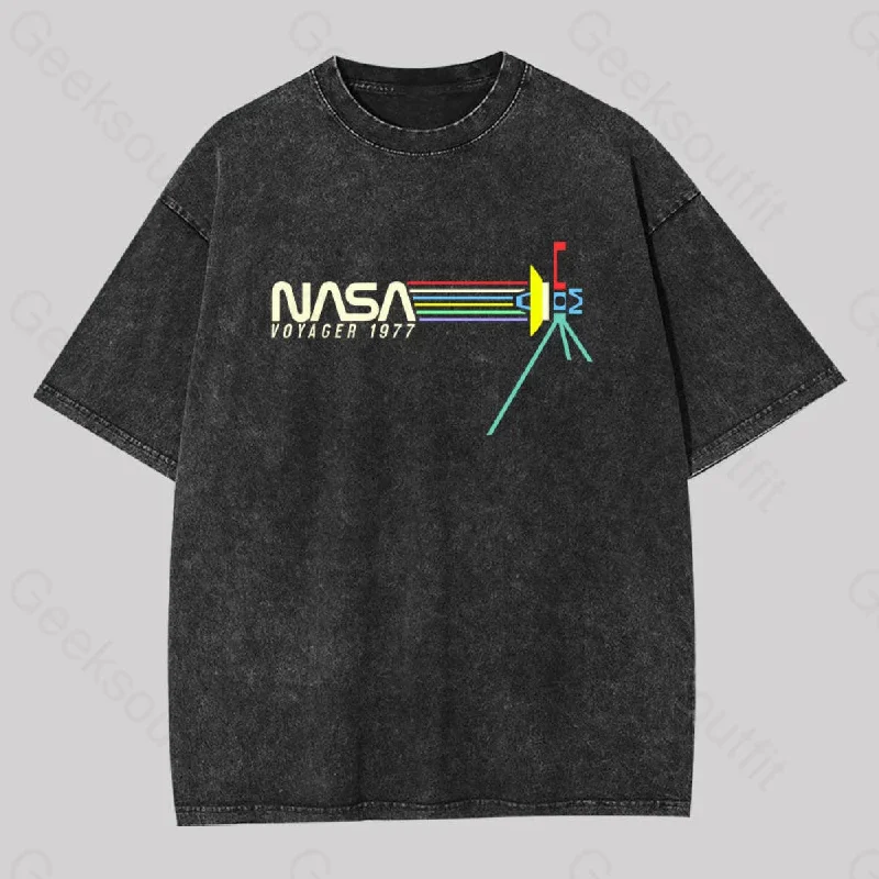 Retro NASA Voyager Spacecraft Washed T-Shirt