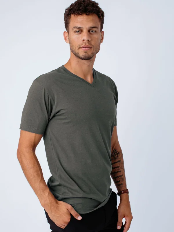 Stone Green V-Neck