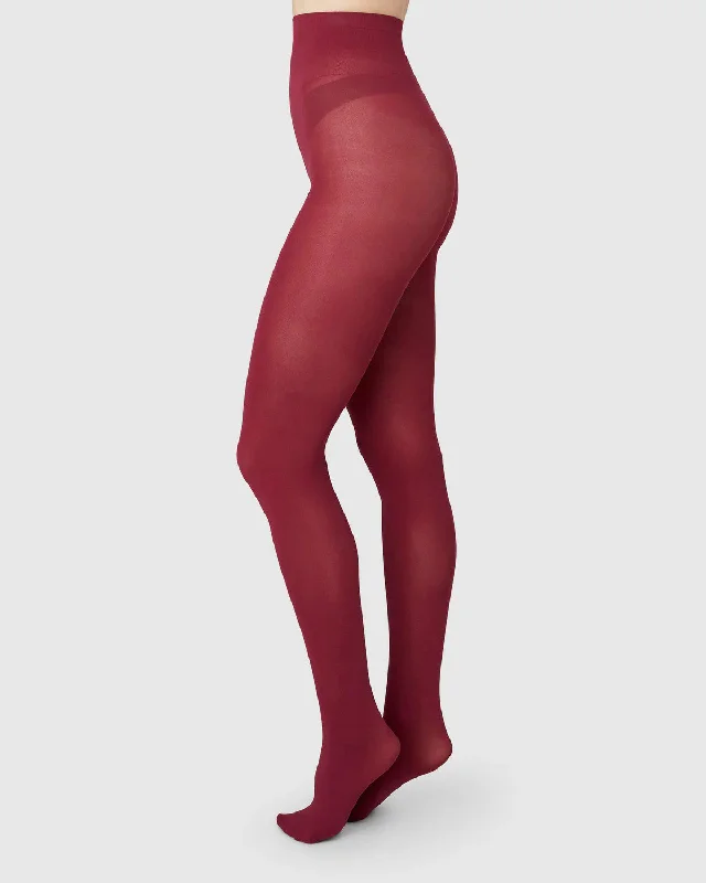 SWEDISH STOCKINGS - COLLANT OLIVIA - ROUGE MAHOGANY