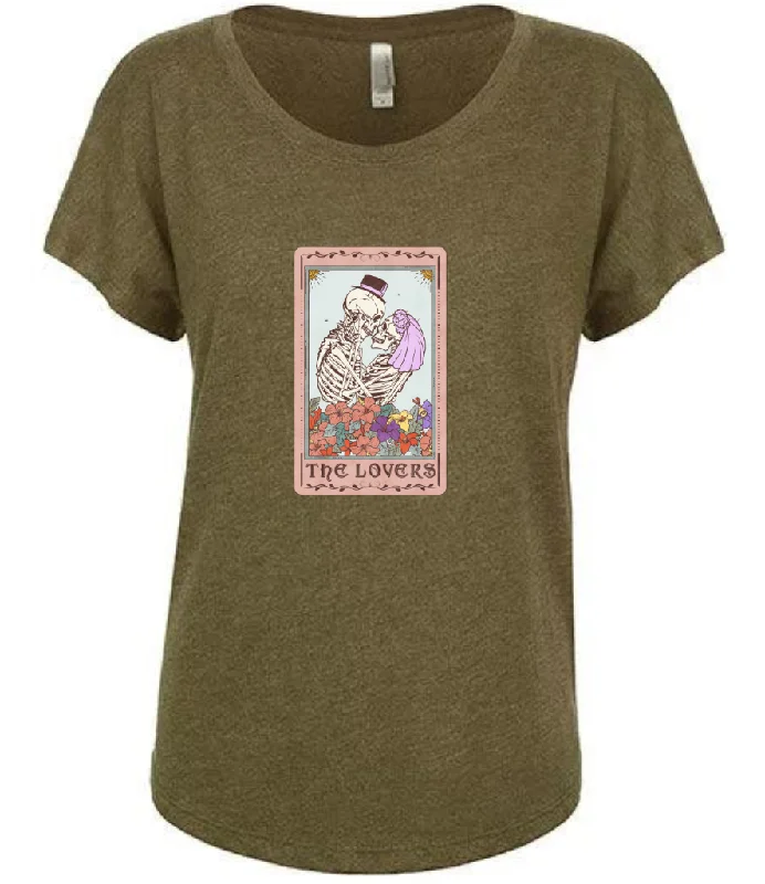 The Lovers Megapint  Tarot Card Loose Fit Tee