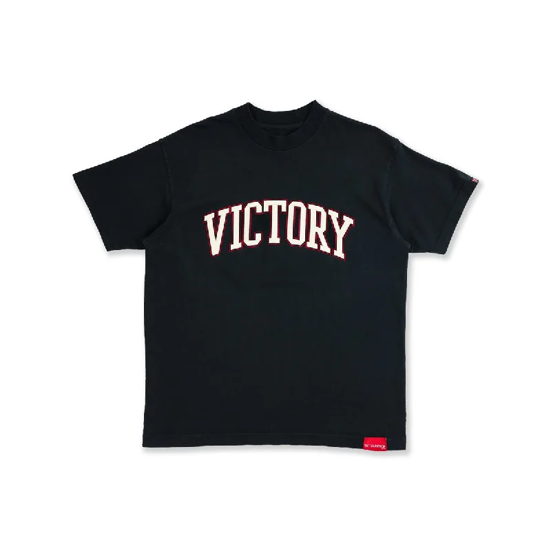 Vintage Embroidered Victory T-Shirt - Vintage Black/Cream