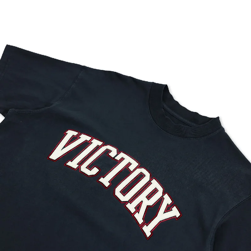 Vintage Embroidered Victory T-Shirt - Vintage Black/Cream