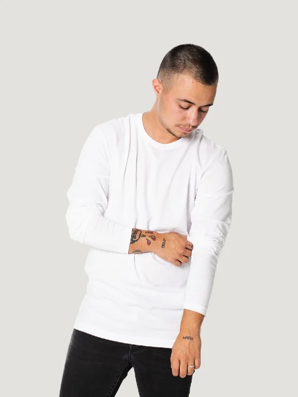 White Long Sleeve Crew Neck