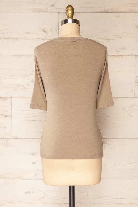 Yuna Taupe | Fitted T-Shirt